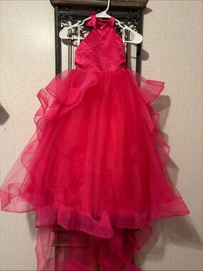 Girls' Fuchsia Halter Tulle Party Dress